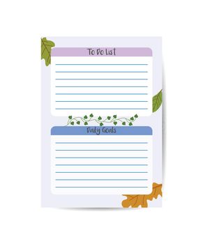 To do planner template Daily check list with floral design Planner with space for notes to do and habit and water tracker