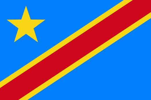 Democratic republic of Congo vector national flag
