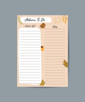 To do planner template Daily check list cozy autumn vibes Autumn trendy organizer elements