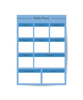 Weekly planning, back to school schedule template. Schedule design template. Vector flat illustration