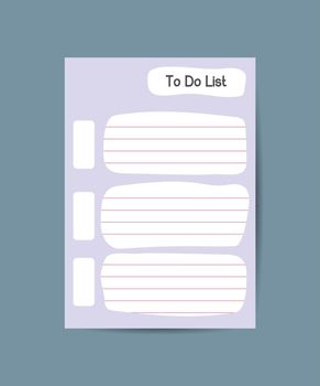 Template for organizer notebook and planner To do lists