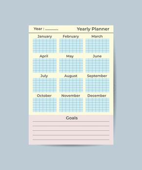 yearly planner template. minimalist planners Business organizer page