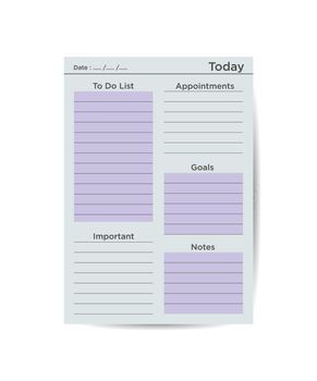 Daily Planner Template Ready for Print with Space for To-Do List, Schedule, Activities, Appointments