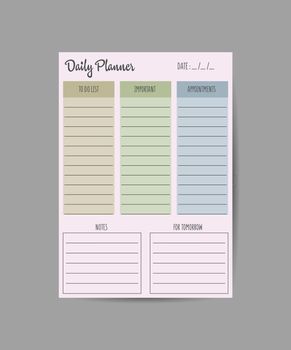 Set of simple flat design scrapbook pages. To do list. Daily planner.