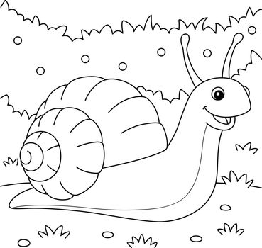 Snail Animal Coloring Page for Kids