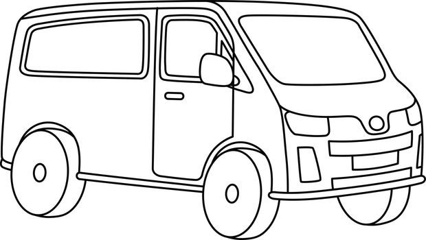 Van Vehicle Coloring Page for Kids