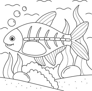 X-ray Fish Animal Coloring Page for Kids