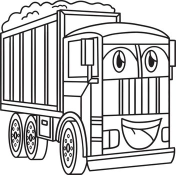 Dump Truck with Face Vehicle Coloring Page