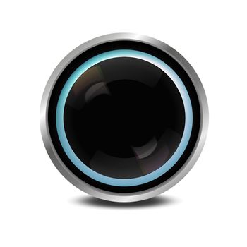 Peephole in black with highlights. Volumetric view.