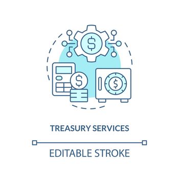Treasury services turquoise concept icon