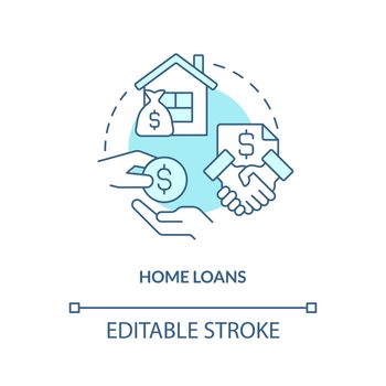 Home loans turquoise concept icon