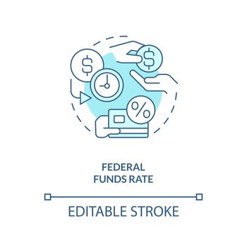 Federal funds rate turquoise concept icon
