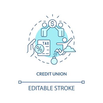 Credit union turquoise concept icon