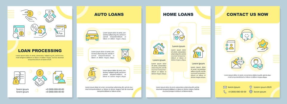 Loans yellow brochure template