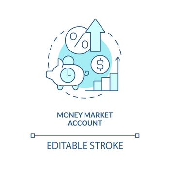 Money market account turquoise concept icon