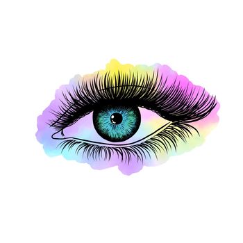 eye with colorful splash