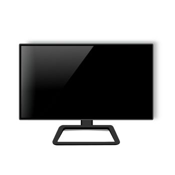 LCD TV with monitor, vector. Vector 3D realistic design.