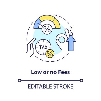 Low or no fees concept icon