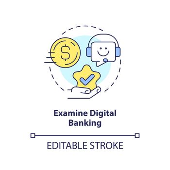 Examine digital banking concept icon