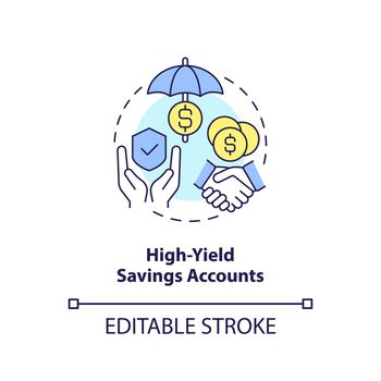 High yield savings accounts concept icon
