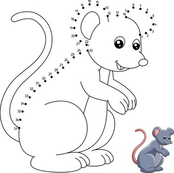 Dot to Dot Mouse Coloring Page for Kids