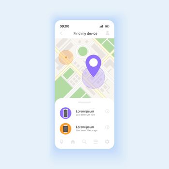 Showing phone location smartphone interface vector template