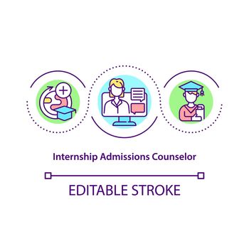 Internship admissions counselor concept icon