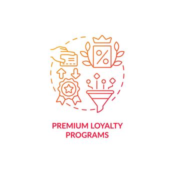 Premium loyalty programs red gradient concept icon
