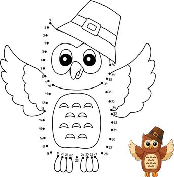 Dot to Dot Thanksgiving Owl Coloring Pages
