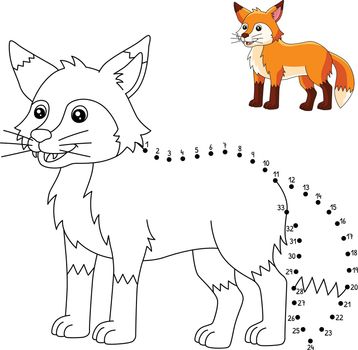 Dot to Dot Fox Coloring Page for Kids