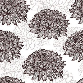 Seamless pattern with chrysanthemum