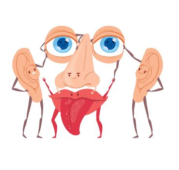 Cartoon vector illustration characters of human body part