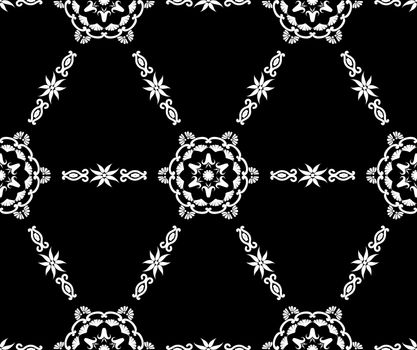 Geometric tiled pattern with ornament.