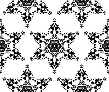 Vector seamless pattern of floral mandalas.