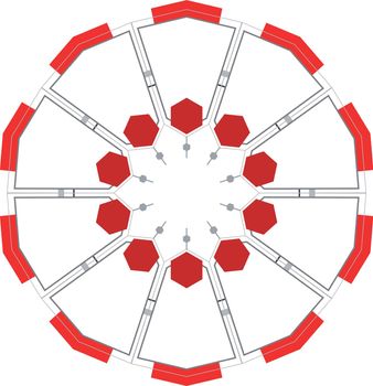 Business ecosystem organisation hexagone diagram scheme template
