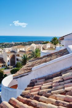 Marbella - the beautiful coastal city of Andalusia, Spain. The beach of beautiful city of Marbella, Andalusia, Spain.
