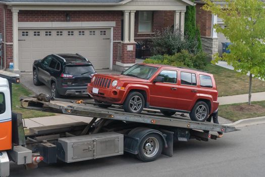 Loading a car with a problem on an inclined platform