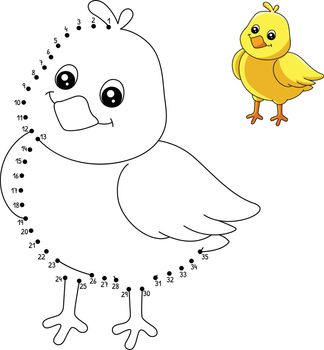 Dot to Dot Chick Coloring Page for Kids