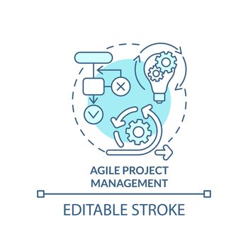 Agile project management turquoise concept icon
