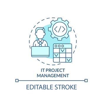 IT project management turquoise concept icon