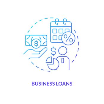 Business loans blue gradient concept icon