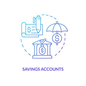 Savings accounts blue gradient concept icon