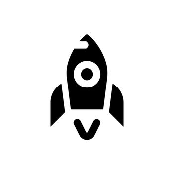 Rocket black glyph ui icon