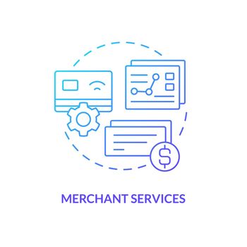 Merchant services blue gradient concept icon