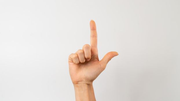 Sign language of the deaf and dumb people, English letter l