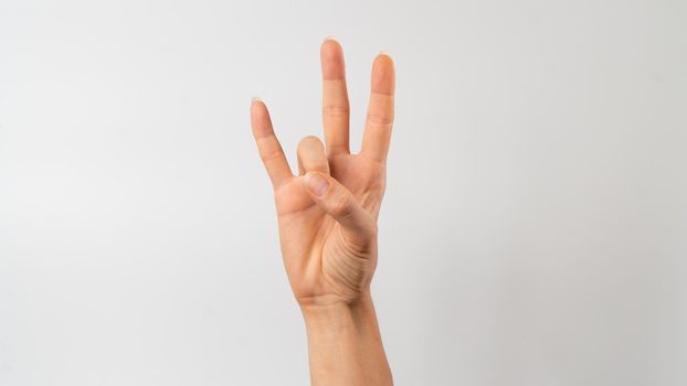Sign language of the deaf and dumb people, number, digit 7