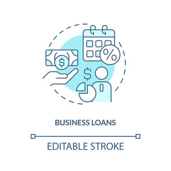 Business loans turquoise concept icon