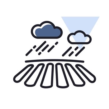 Cloud with rain over the field icon