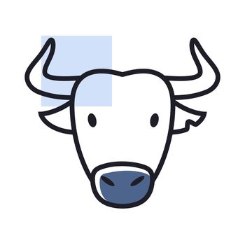 Spanish bull buffalo icon. Animal head vector