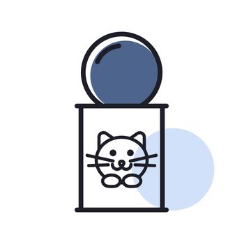 Pet cat food can vector icon. Pet animal sign